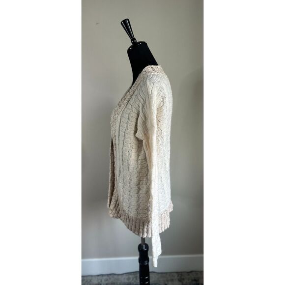 FREE PEOPLE Women's Cream Bumpy Road Long Line Cable Knit Cardigan Size XS - Picture 4 of 7